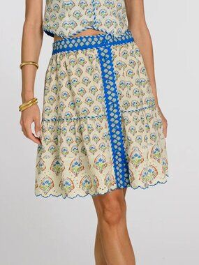 Elizabeth James The Label Isabel Tulip Ivory Skirt NWT Size XS